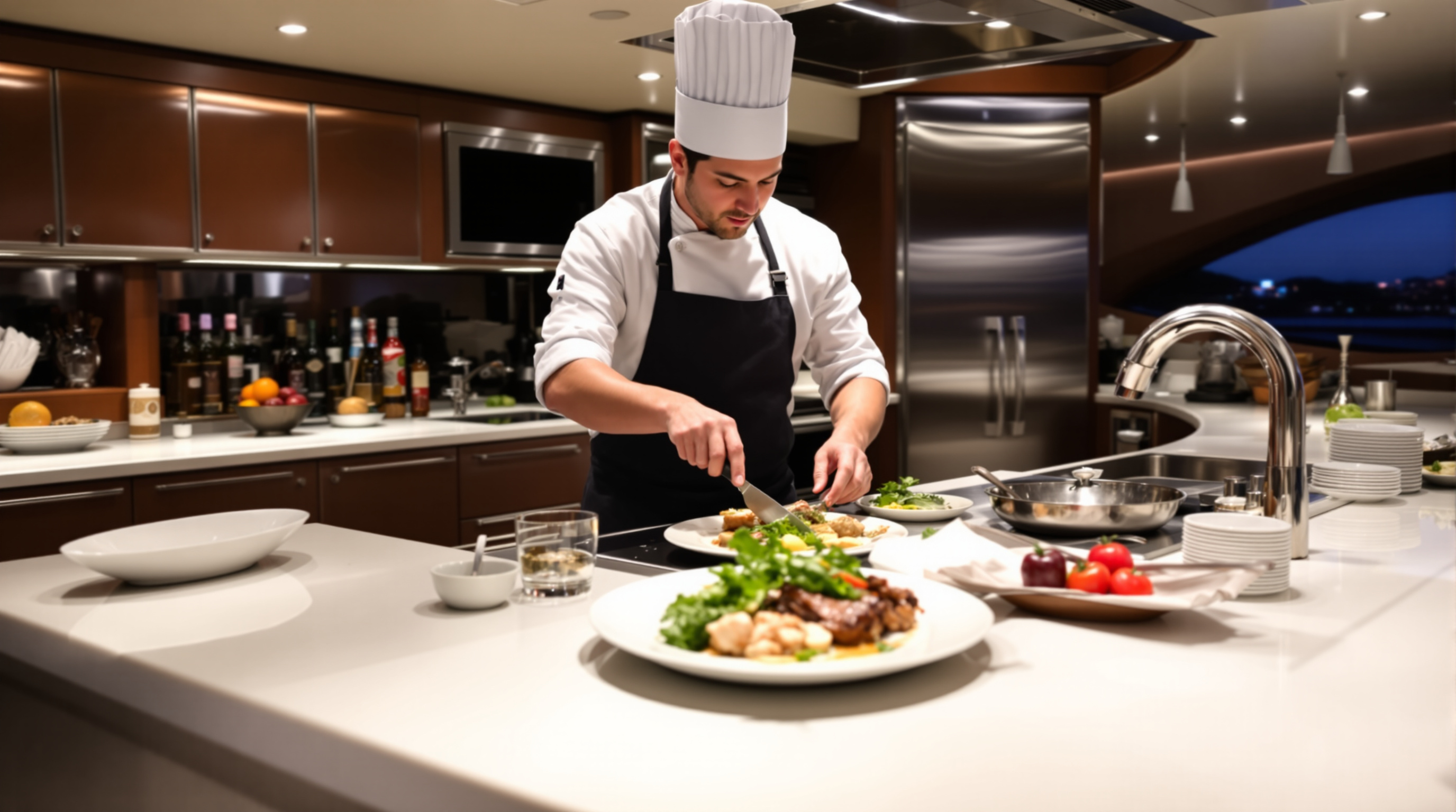Gastronomie à bord d'un yacht