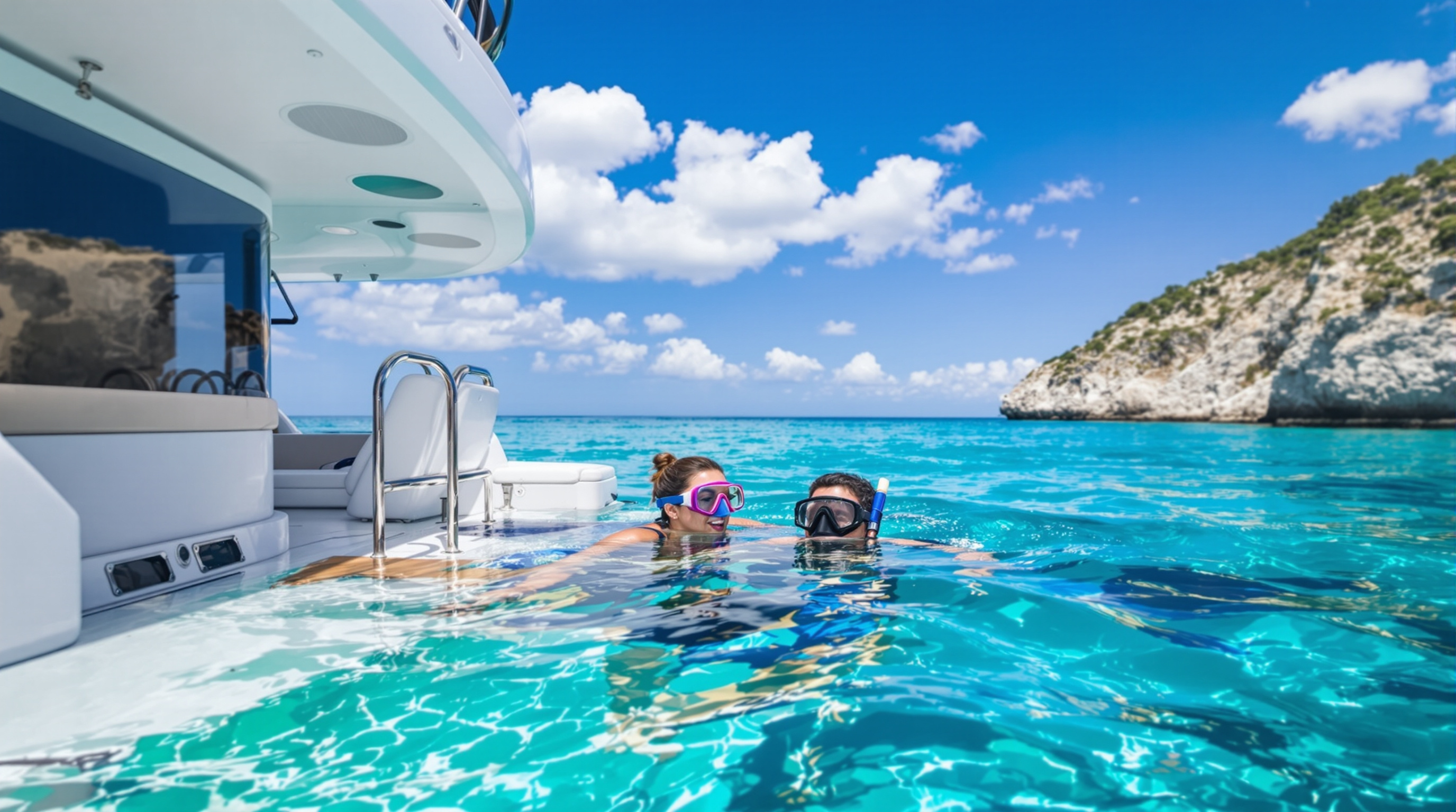 Activités nautiques depuis un yacht